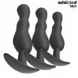 ADDICTED JUGUETES - SET DE 3 PLUG ANAL SILICONA MODELO 1 | VibraZon