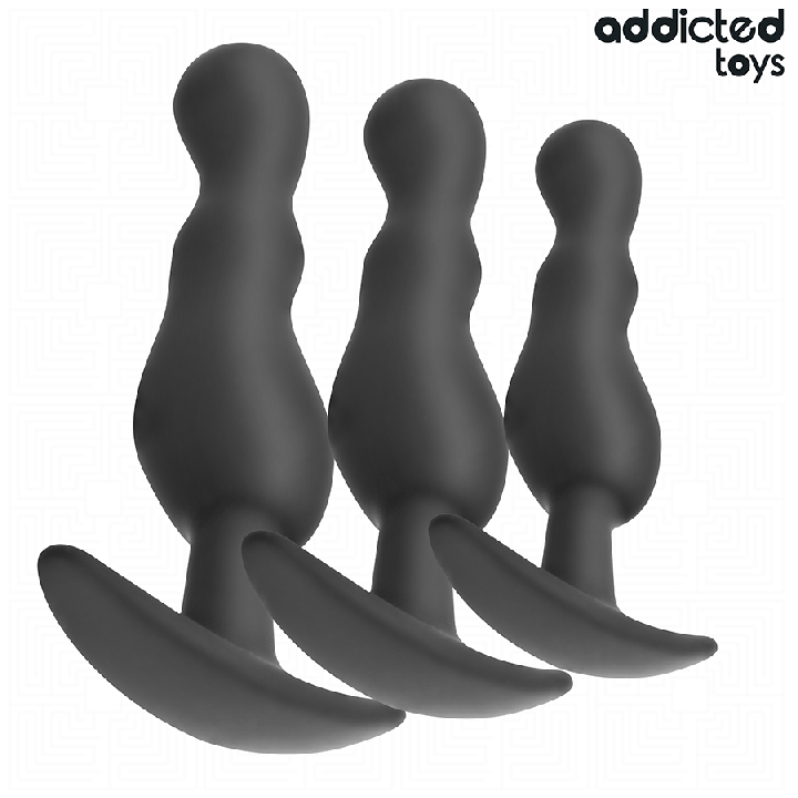 ADDICTED JUGUETES - SET DE 3 PLUG ANAL SILICONA MODELO 1 | VibraZon