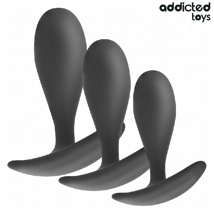 ADDICTED JUGUETES - SET DE 3 PLUG ANAL SILICONA MODELO 2 | VibraZon
