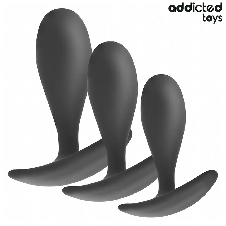 ADDICTED JUGUETES - SET DE 3 PLUG ANAL SILICONA MODELO 2