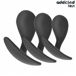 ADDICTED JUGUETES - SET DE 3 PLUG ANAL SILICONA MODELO 3 | VibraZon