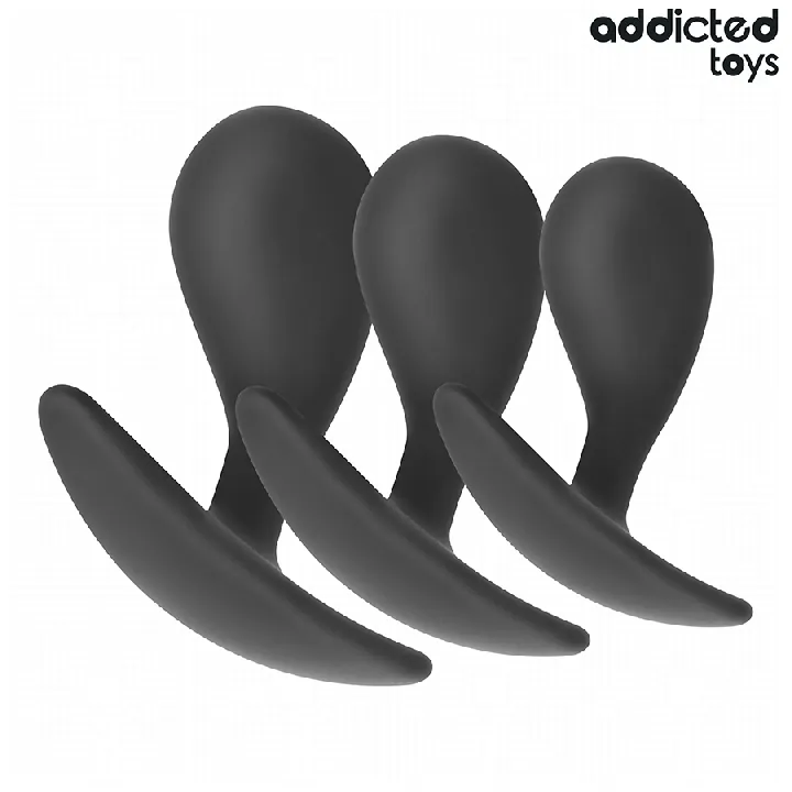 ADDICTED JUGUETES - SET DE 3 PLUG ANAL SILICONA MODELO 3