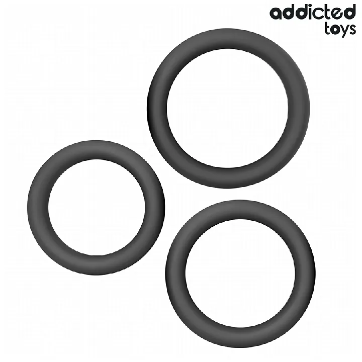 ADDICTED JUGUETES - SET DE ANILLOS SILICONA PLANOS