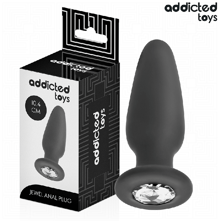 ADDICTED JUGUETES - PLUG ANAL CON JOYA SILICONA TALLA M 10,4 CM | VibraZon