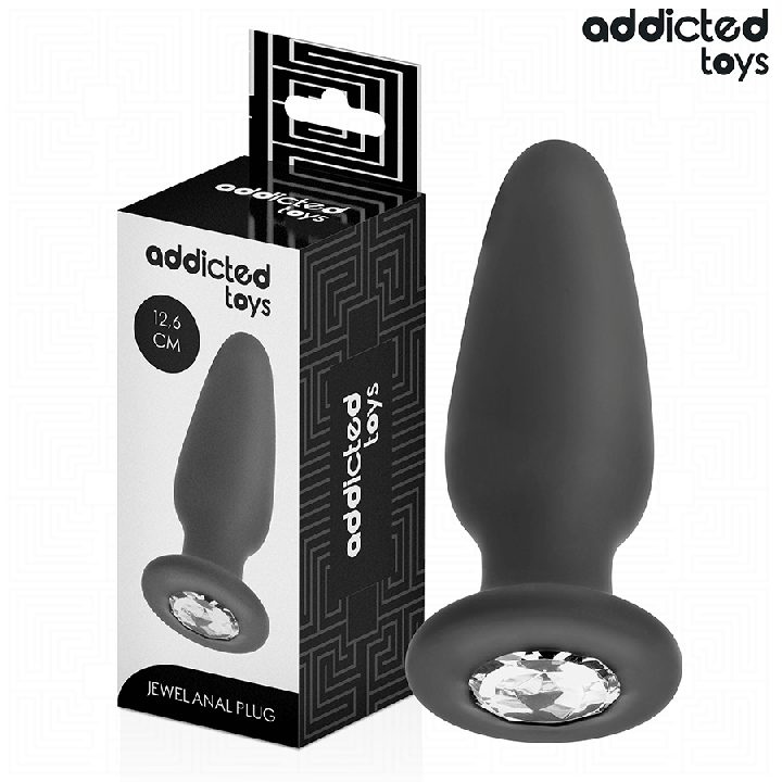 ADDICTED JUGUETES - PLUG ANAL CON JOYA SILICONA TALLA L 12,6 CM | VibraZon