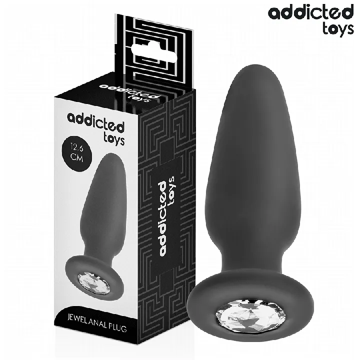 ADDICTED JUGUETES - PLUG ANAL CON JOYA SILICONA TALLA L 12,6 CM