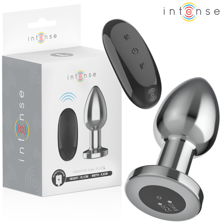 INTENSE - PLUG ANAL 10 VIBRACIONES METAL CON CONTROL REMOTO L | VibraZon