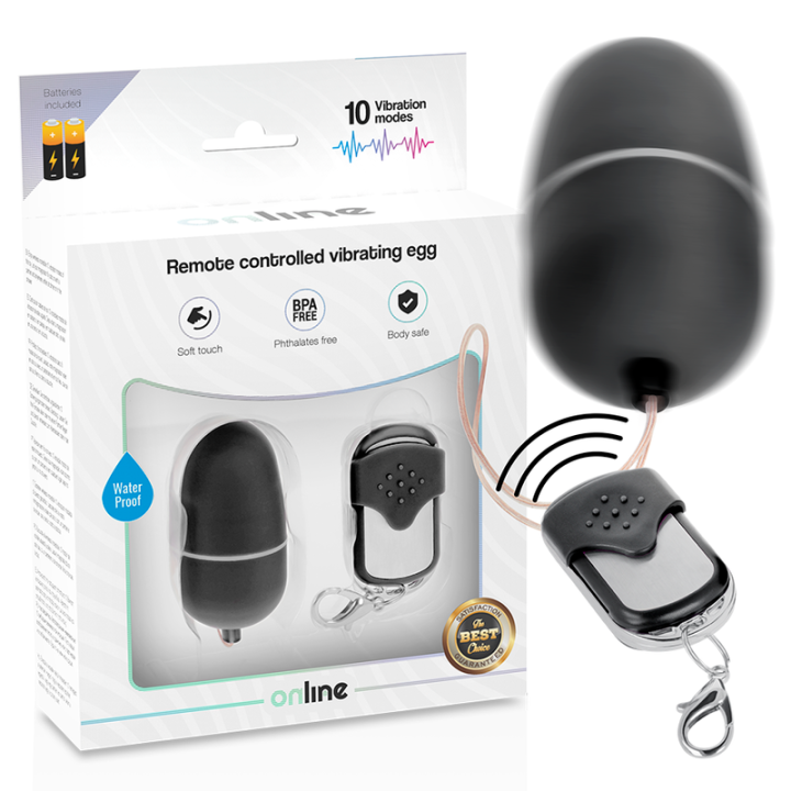 ONLINE - HUEVO VIBRADOR CONTROL REMOTO M NEGRO | VibraZon