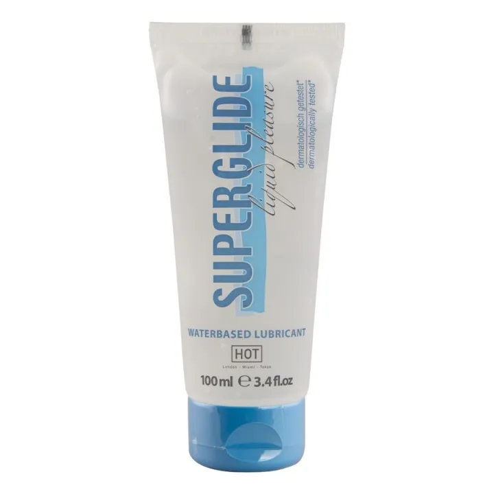 HOT - SUPERGLIDE LIQUIDA PLEASURE LUBRICANTE BASE AGUA 100 ML
