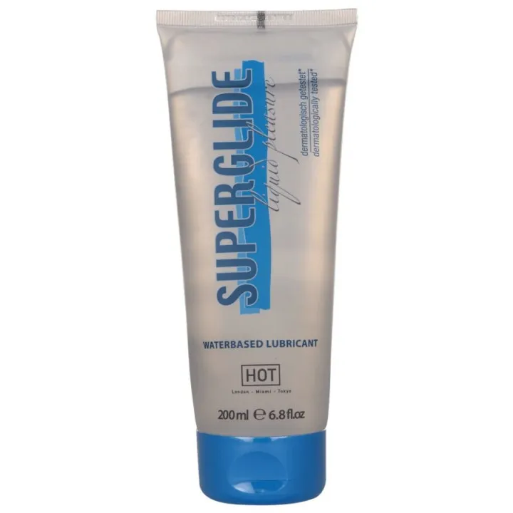 HOT - SUPERGLIDE LIQUIDA PLEASURE LUBRICANTE BASE AGUA 200 ML