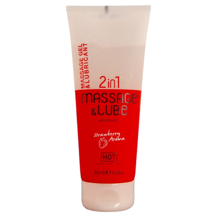 HOT - MASAJE & GLIDE GEL 2 EN 1 FRESA 200 ML | VibraZon