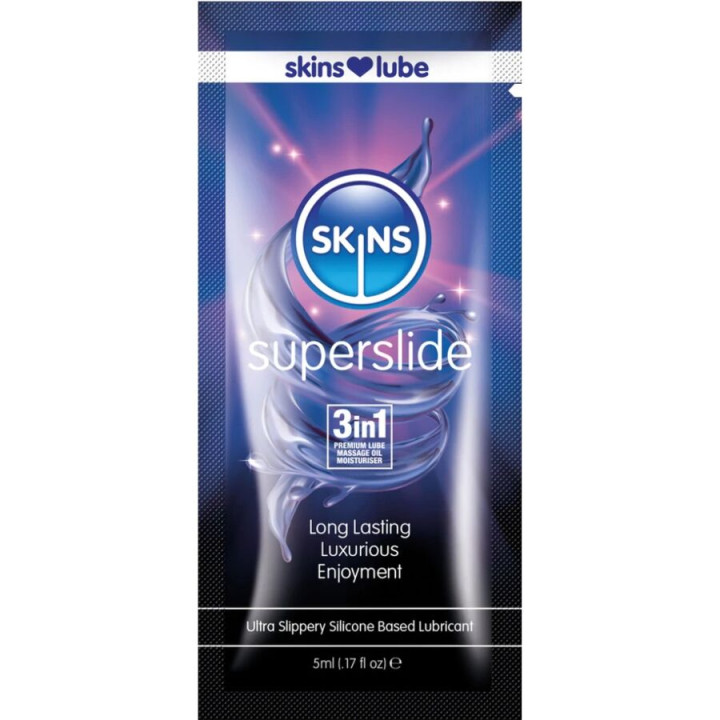 SKINS - SUPERSLIDE LUBRICANTE BASE DE SILICONA MONODOSIS 5 ML | VibraZon