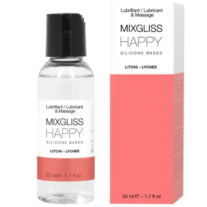 MIXGLISS - HAPPY LUBRICANTE SILICONA LITCHI 50 ML | VibraZon