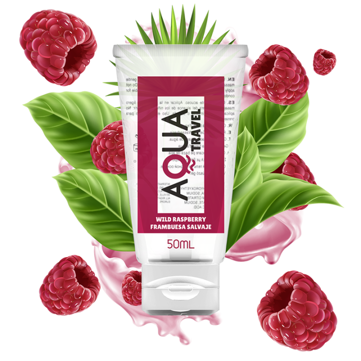 AGUA TRAVEL - LUBRICANTE BASE AGUA SABOR FRAMBUESA SALVAJE - 50 ML | VibraZon