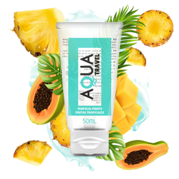 AGUA TRAVEL - LUBRICANTE BASE AGUA SABOR FRUTAS TROPICALES - 50 ML | VibraZon