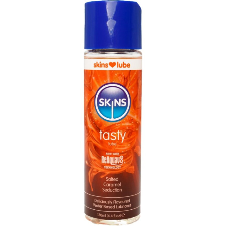 SKINS - TASTY LUBRICANTE BASE DE AGUA CARAMELO SALADO 130 ML | VibraZon