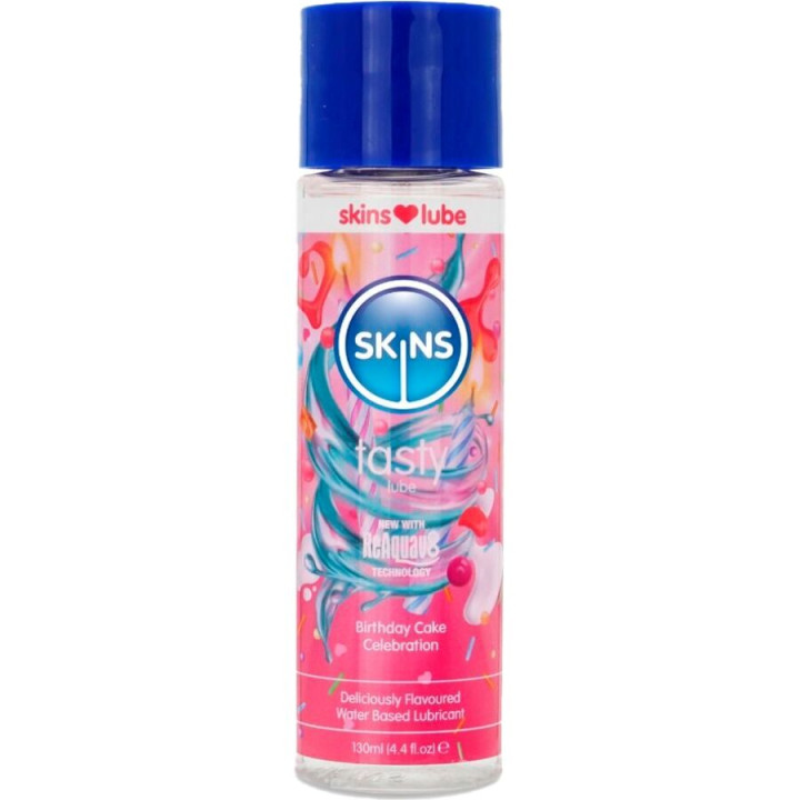 SKINS - TASTY LUBRICANTE BASE DE AGUA TARTA CUMPLEAÑOS 130 ML | VibraZon