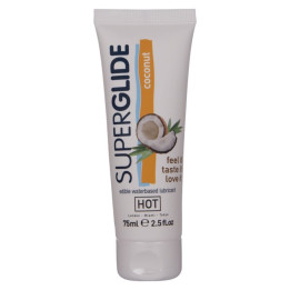 HOT - SUPERGLIDE LUBRICANTE COMESTIBLE BASE AGUA COCO 75 ML | VibraZon