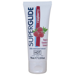 HOT - SUPERGLIDE LUBRICANTE COMESTIBLE BASE AGUA FRAMBUESA 75 ML | VibraZon