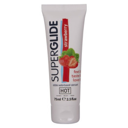 HOT - SUPERGLIDE LUBRICANTE COMESTIBLE BASE AGUA FRESA 75 ML | VibraZon