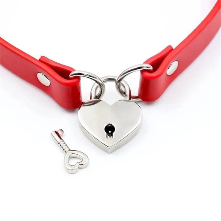 Collar con Candado de Corazón Cuero Vegano Talla Única de Cinderella