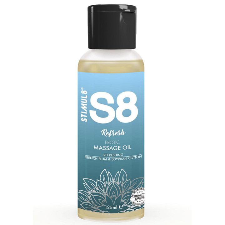 STIMUL8 - S8 REFRESH ACEITE DE MASAJE ALGODÓN 125 ML | VibraZon
