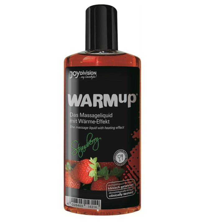 JOYDIVISION WARMUP - ACEITE DE MASAJE EFECTO CALOR FRESA 150ML | VibraZon