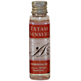 EXTASE SENSUAL - ACEITE MASAJE EFECTO CALOR CON FEROMONAS FRUTA DE LA PASION VIAJE 35 ML | VibraZon