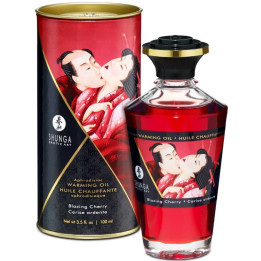SHUNGA - ACEITE MASAJE EFECTO CALOR SABOR INTENSO CEREZA 100 ML | VibraZon
