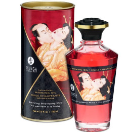 SHUNGA - ACEITE MASAJE EFECTO CALOR FRESAS Y CAVA 100 ML | VibraZon