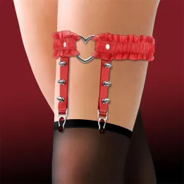 Liga con Aro en Forma de Corazón y Volantes Cuero Vegano Talla Única de Cinderella