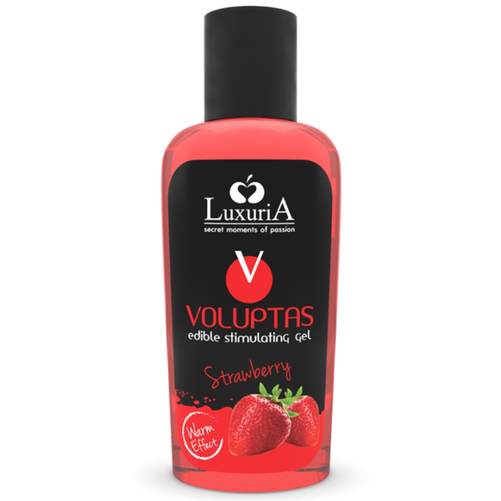 INTIMATELINE LUXURIA - VOLUPTAS GEL MASAJE COMESTIBLE EFECTO CALOR - FRESA 100 ML | VibraZon