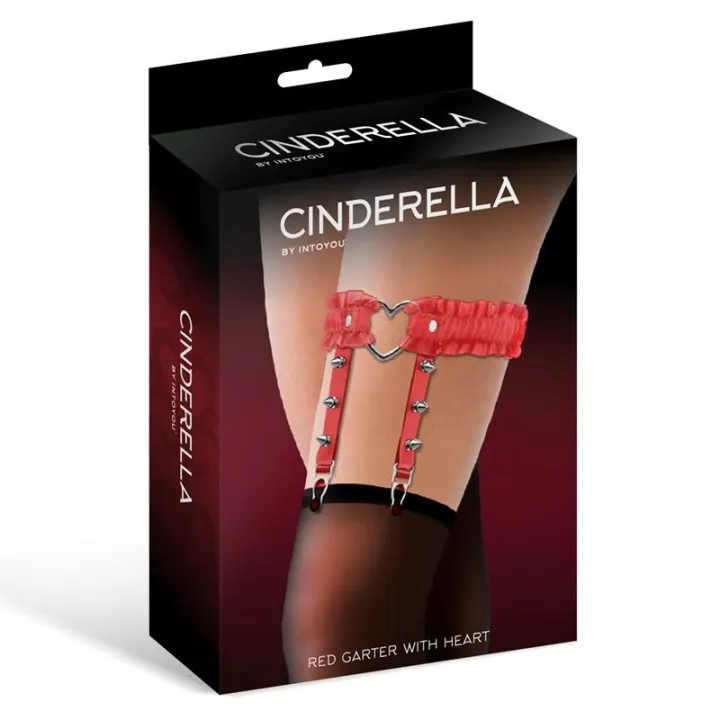 Liga con Aro en Forma de Corazón y Volantes Cuero Vegano Talla Única de Cinderella