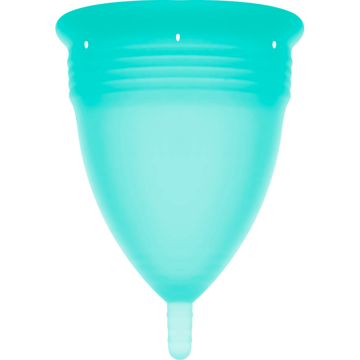 STERCUP - COPA MENSTRUAL FDA SILICONA AQUAMARINA - TALLA L | VibraZon