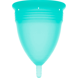 STERCUP - COPA MENSTRUAL FDA SILICONA AQUAMARINA - TALLA S | VibraZon