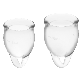 SATISFYER - SENSACION CONFIDENT KIT COPA MENSTRUAL TRANSPARENTE 15 + 20 ML | VibraZon