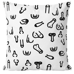 DIABLO PICANTE - COJÍN 30 X 30 PENES BLANCO | VibraZon
