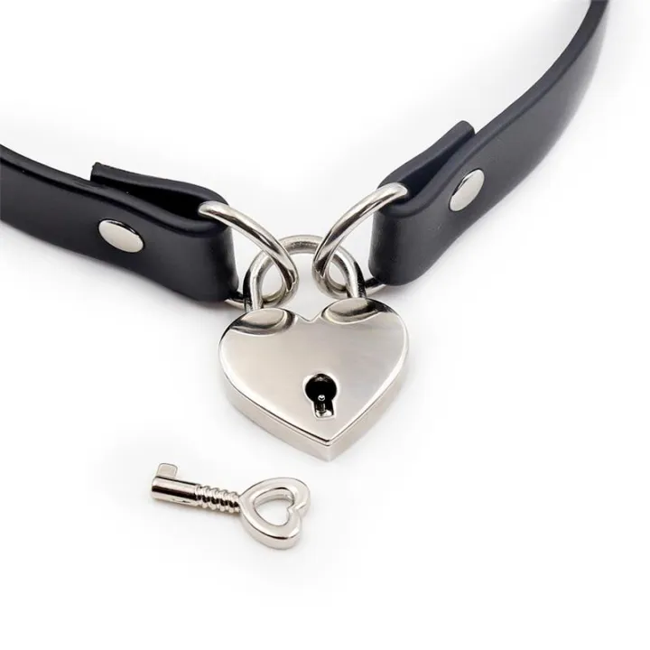 Collar con Candado de Corazón Cuero Vegano Talla Única de Cinderella