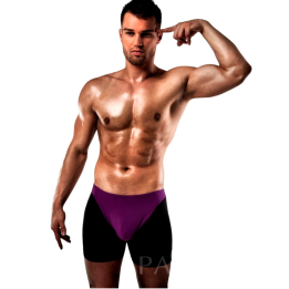 PASSION - BOXER 009 LILA/ NEGRO EROTIC LINGERIE S/M | VibraZon