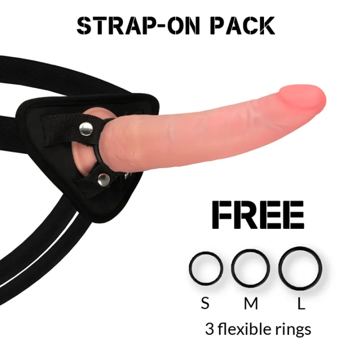 ROCKARMY - ARNÉS + DOBLE DENSIDAD CRUSADER DILDO REALISTA 21.5 CM -O- 4.46 CM