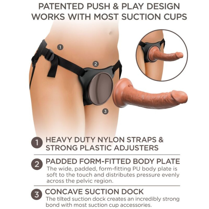 KING PENE - ÉLITE ARNÉS AJUSTABLE CONFORTABLE CON DILDO 17.8 CM | VibraZon