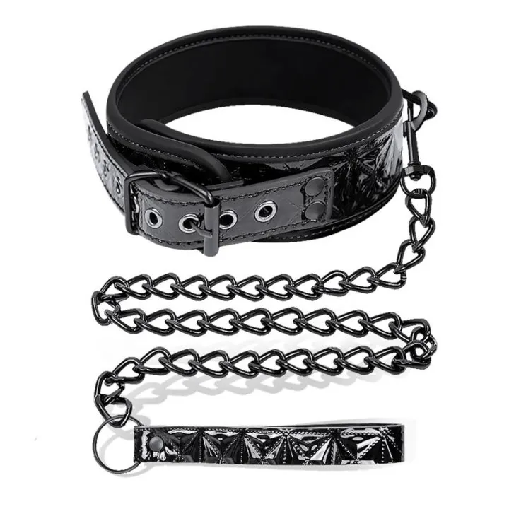 Collar con Correa Sapphire Cuero Vegano de Black Sapphire
