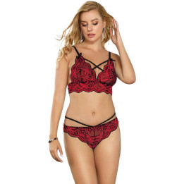 SUBBLIME - SET DOS PIEZAS TOP Y BRAGUITAS ENCAJE S/M | VibraZon