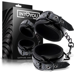 Esposas para Tobillo Ajustable Sapphire Cuero Vegano de Black Sapphire | VibraZon