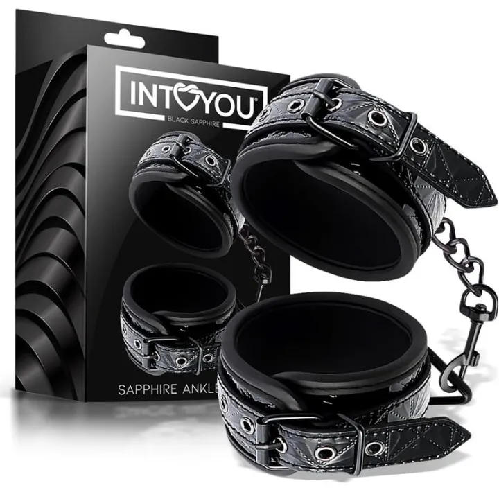 Esposas para Tobillo Ajustable Sapphire Cuero Vegano de Black Sapphire