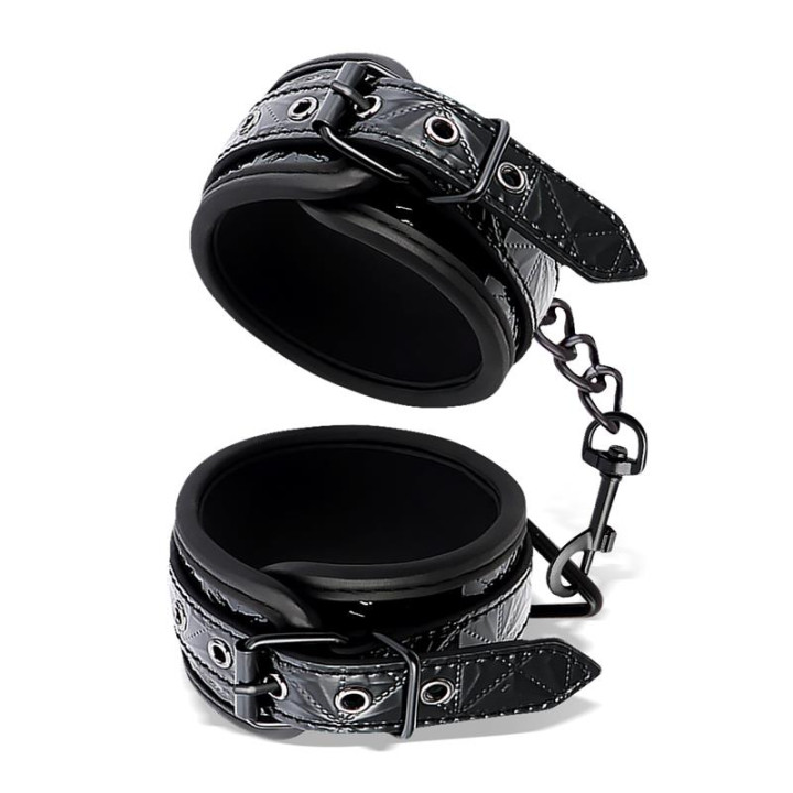 Esposas para Tobillo Ajustable Sapphire Cuero Vegano de Black Sapphire | VibraZon