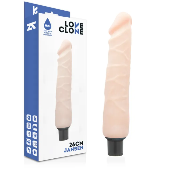 LOVECLONE - JANSEN VIBRADOR REALÍSTICO AUTOLUBRICADO 26 CM -O- 4.2 CM