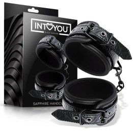 Esposas para Muñeca Ajustable Sapphire Cuero Vegano de Black Sapphire | VibraZon