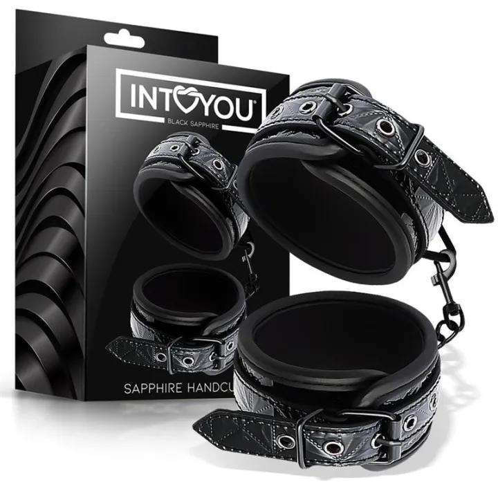 Esposas para Muñeca Ajustable Sapphire Cuero Vegano de Black Sapphire