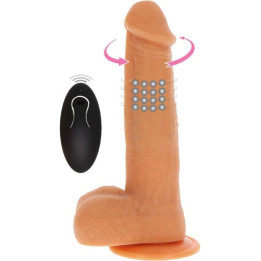 GET REAL - DILDO VIBRADOR CON BOLAS GIRATORIAS NATURAL | VibraZon